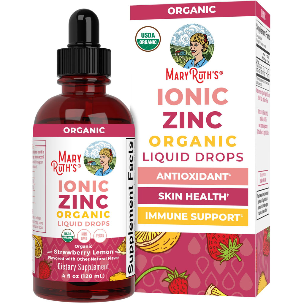 MaryRuth's Organic Liquid Zinc Supplement, Immune Support, Antioxidant, 4oz | Immune Support, Skin Health, Antioxidant, Cellular Metabolism, Zinc Sulfate