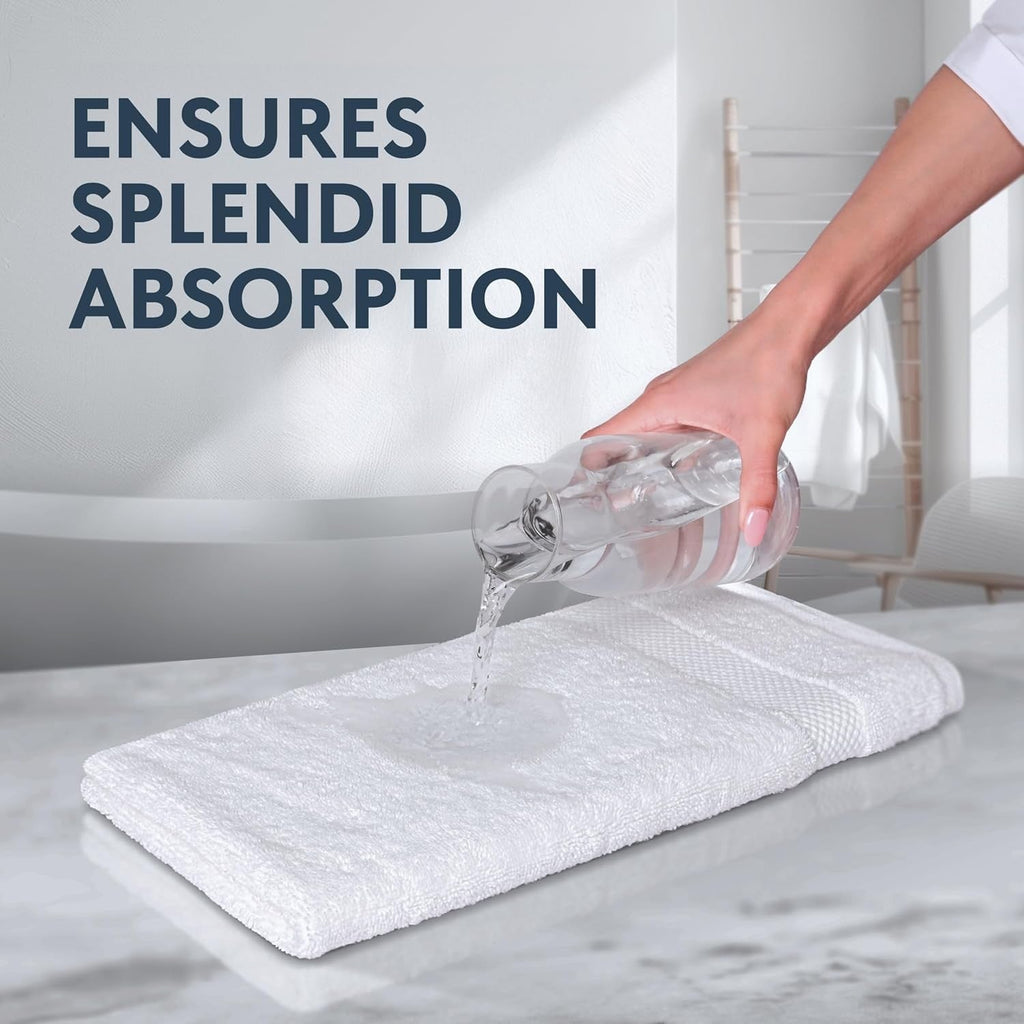 Buy now Luxury White Hand Towels - Soft 100% Turkish Cotton | Highly Absorbent Hotel spa Bathroom Towel Collection | 16x30 Inch | Set of 6 at indiglob india