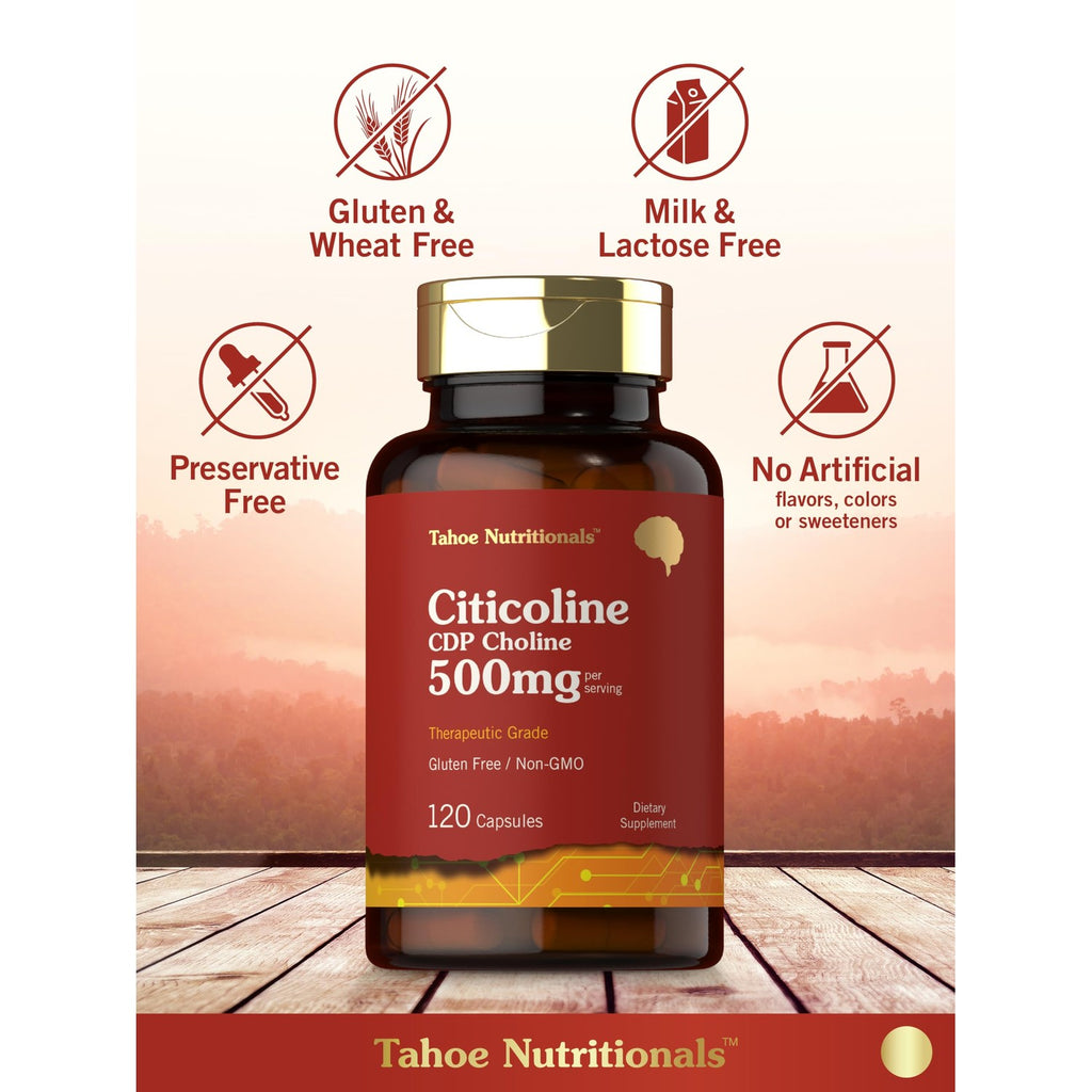Tahoe Nutritionals Citicoline Supplement | 500mg | 120 Capsules