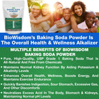 Baking Soda Powder for Organic Use, Grade 1 Aluminum Free Baking Soda, Natural No Chemicals, Pure Powder for Cooking, Stomach Acid, Kidney Supplement, 1lb