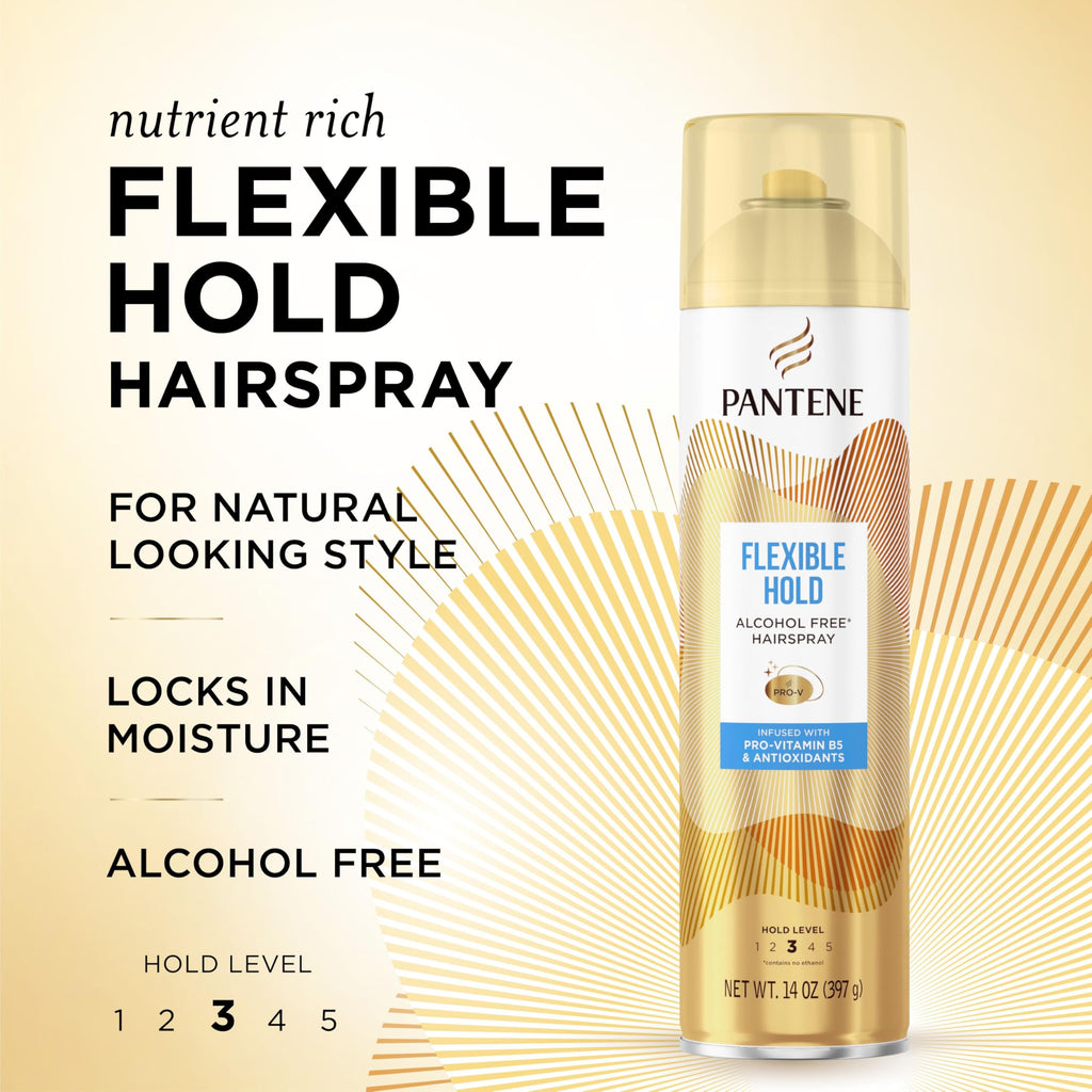 Pantene Alcohol-Free Hairspray Level 3, Flexible Hold, 14 oz