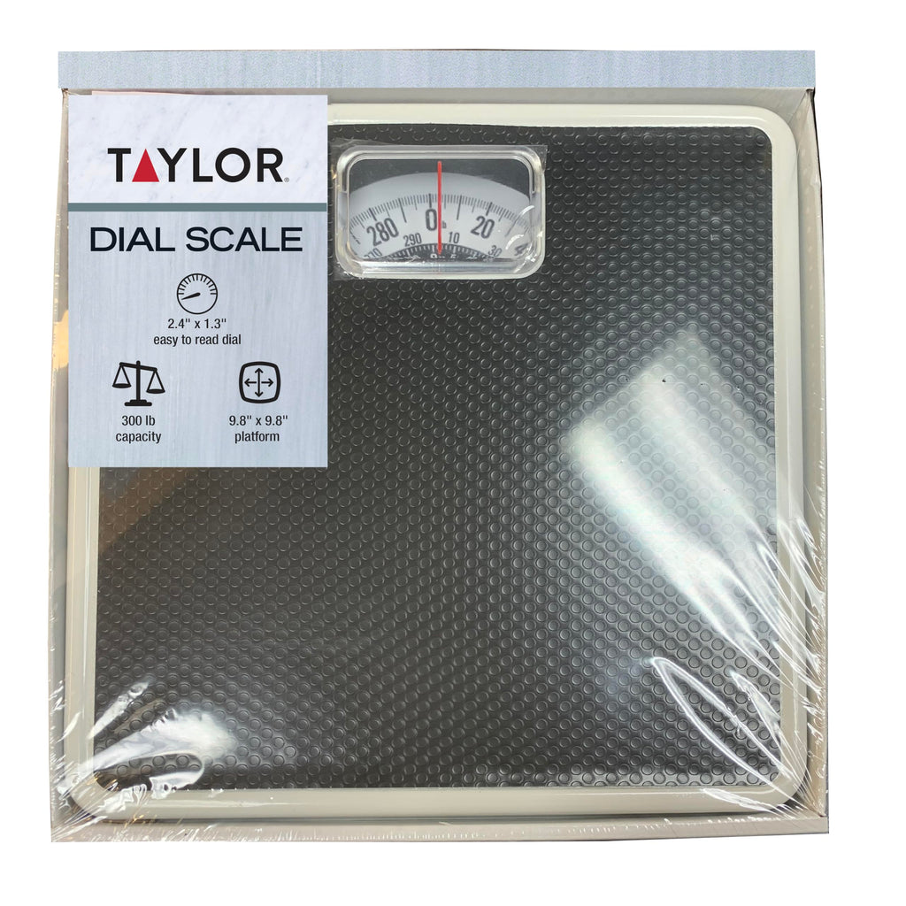 Taylor Analog Bathroom Scale for Body Weight, 300 lb Capacity, White/Black