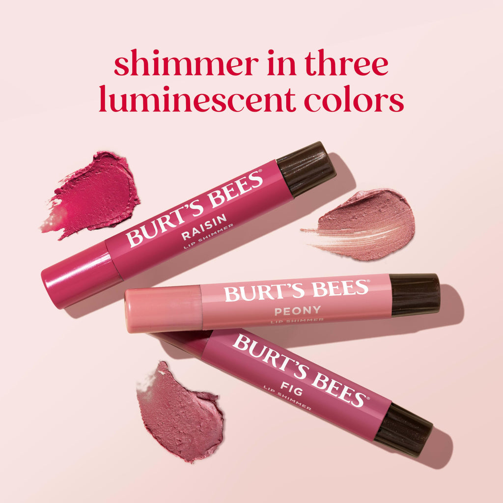 Burt's Bees Lip Shimmer Nude Collection, Tinted Lip Balm, 0.09 oz., 3 Tubes | Moisturizing for All Day Hydration, Natural Glowy Pigmented Finish, Buildable Color, 3 Warm Shades