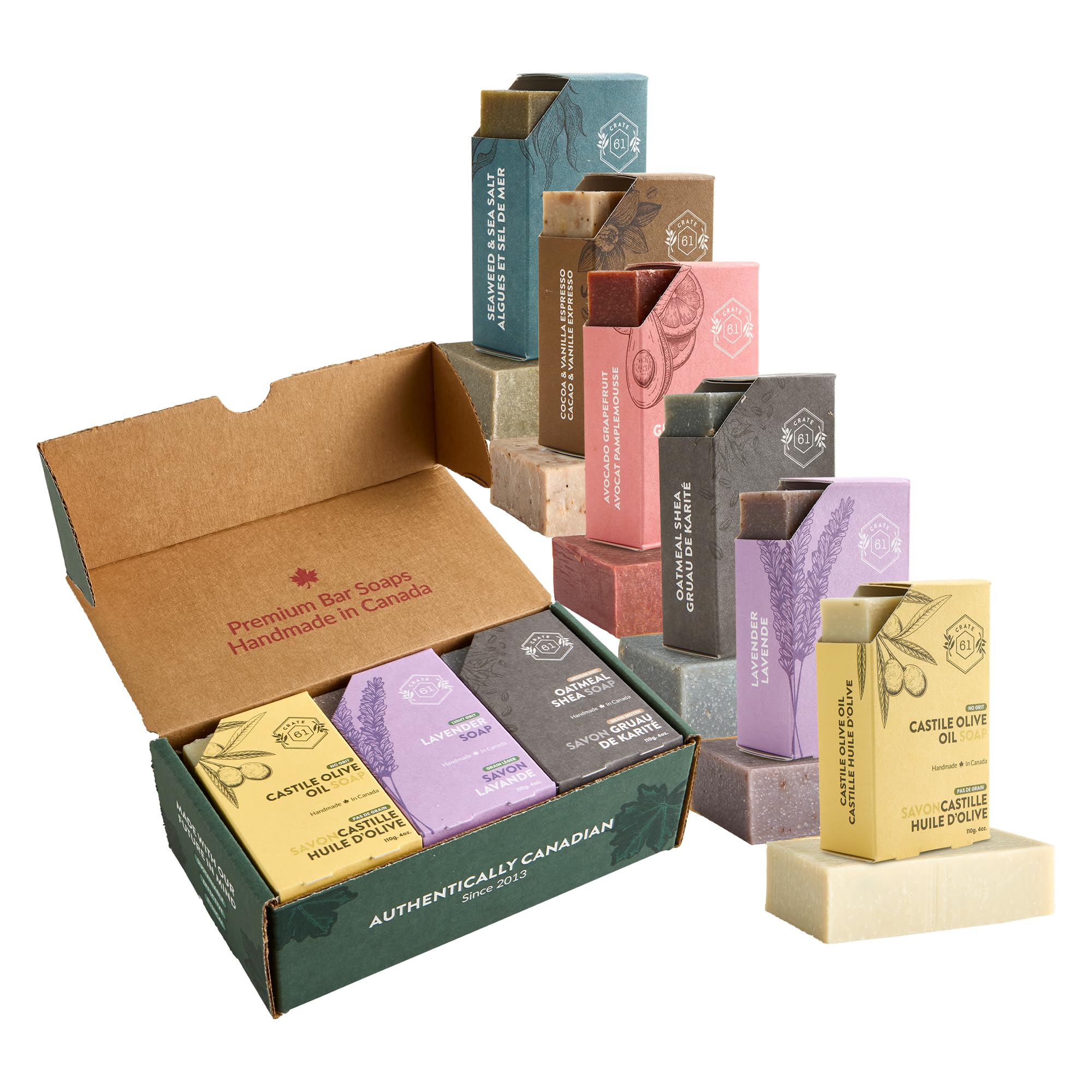 Buy now Crate 61 Organics, Handmade in Canada, Plant Based Cold Process Natural Bar Soap, With Premium Essential Oils, Dry Skin, Pack of 6 (For Him) at indiglob india