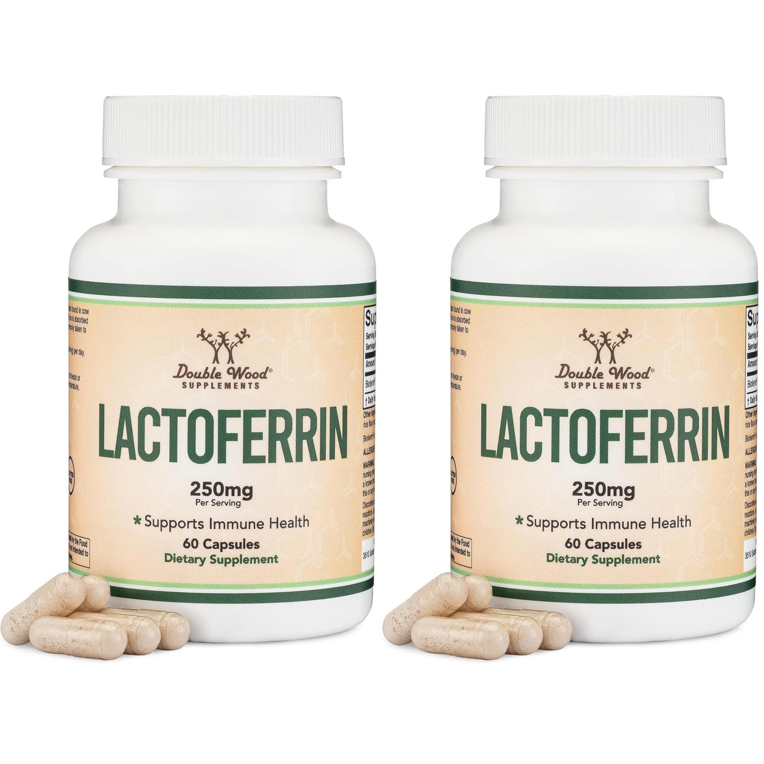 Lactoferrin 250mg Bioferrin, Immune, Gut + Iron Absorption, 60 Capsules | Immune, Gut + Iron Absorption Supplement, Patented Bioferrin, 250mg per Serving, Partially Iron-Saturated, No Taste