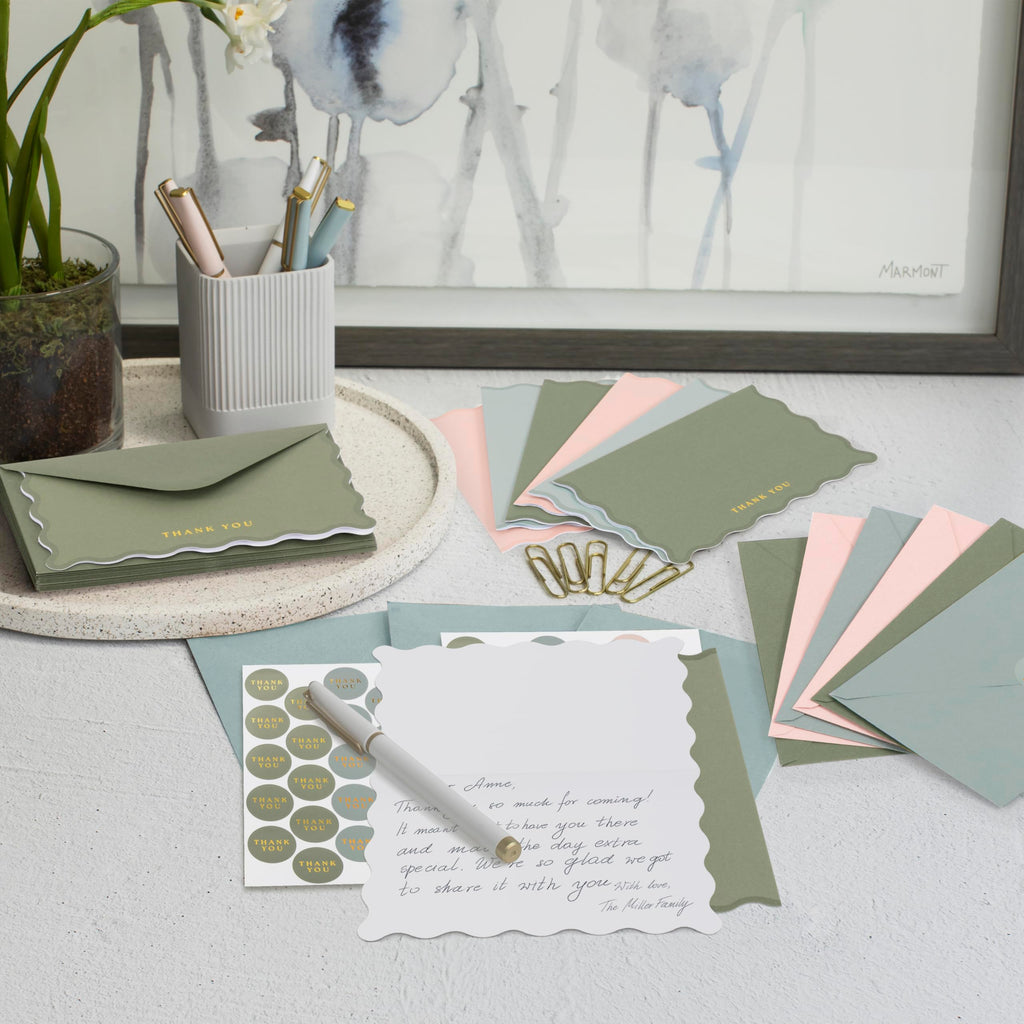 ZICOTO Beautiful Thank You Cards Set of 30 With Envelopes and Stickers