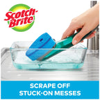 Scotch-Brite Advanced Soap Control Non-Scratch Dishwand Kit, 1 Dish Wand & 5 Sponge Refills, Prevents Soap from Leaking, Leak-Free Guarantee, Best for Nonstick Pots and Pans, Glass, Tubs, & Showers