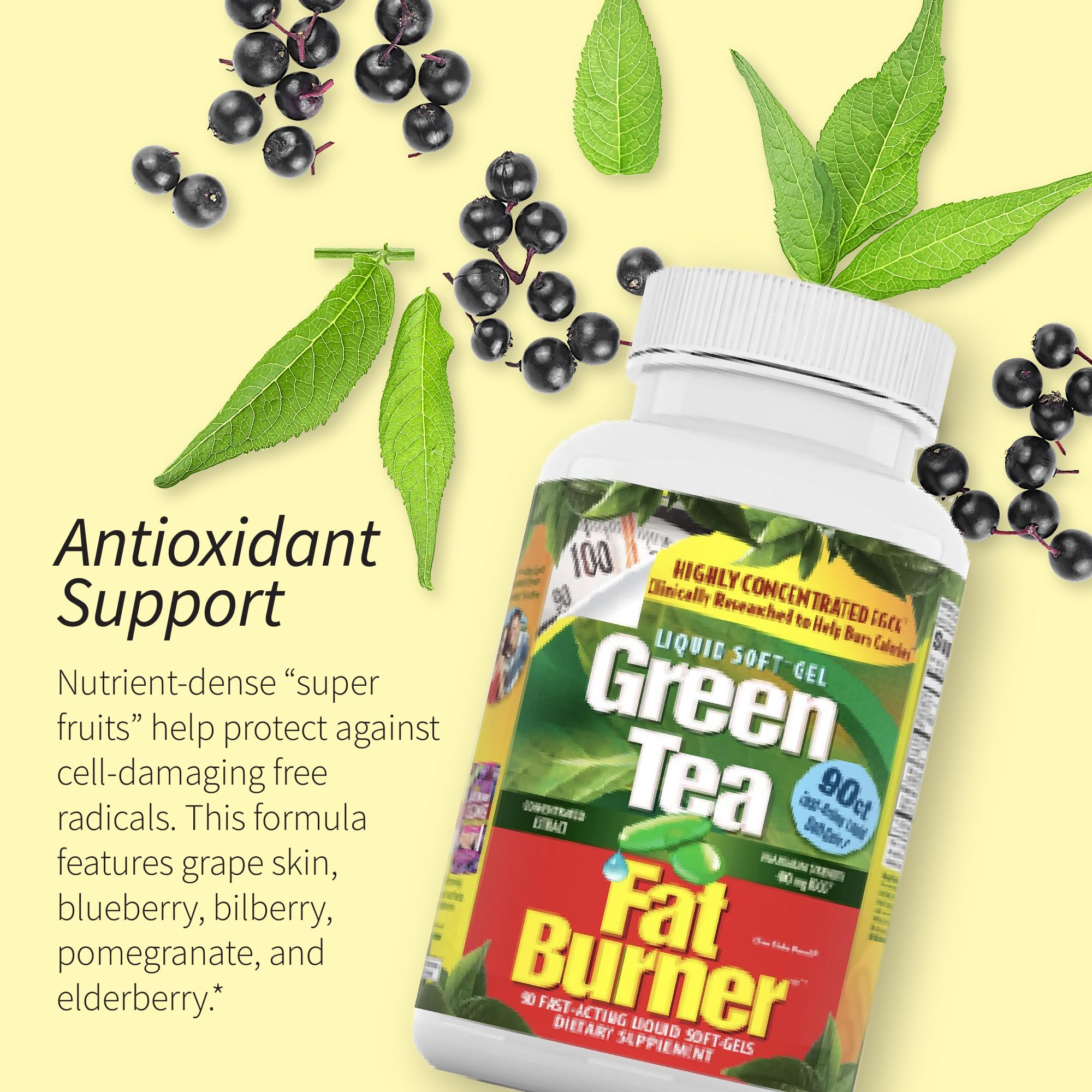 Applied Nutrition Green Tea Fat Burner Weight Loss 90 Softgels (2 Pack) | Green Tea Extract with EGCG + Green Coffee Bean | Supports Calorie Burn Energy & Antioxidant Support | 2X90 Liquid Soft-Gels