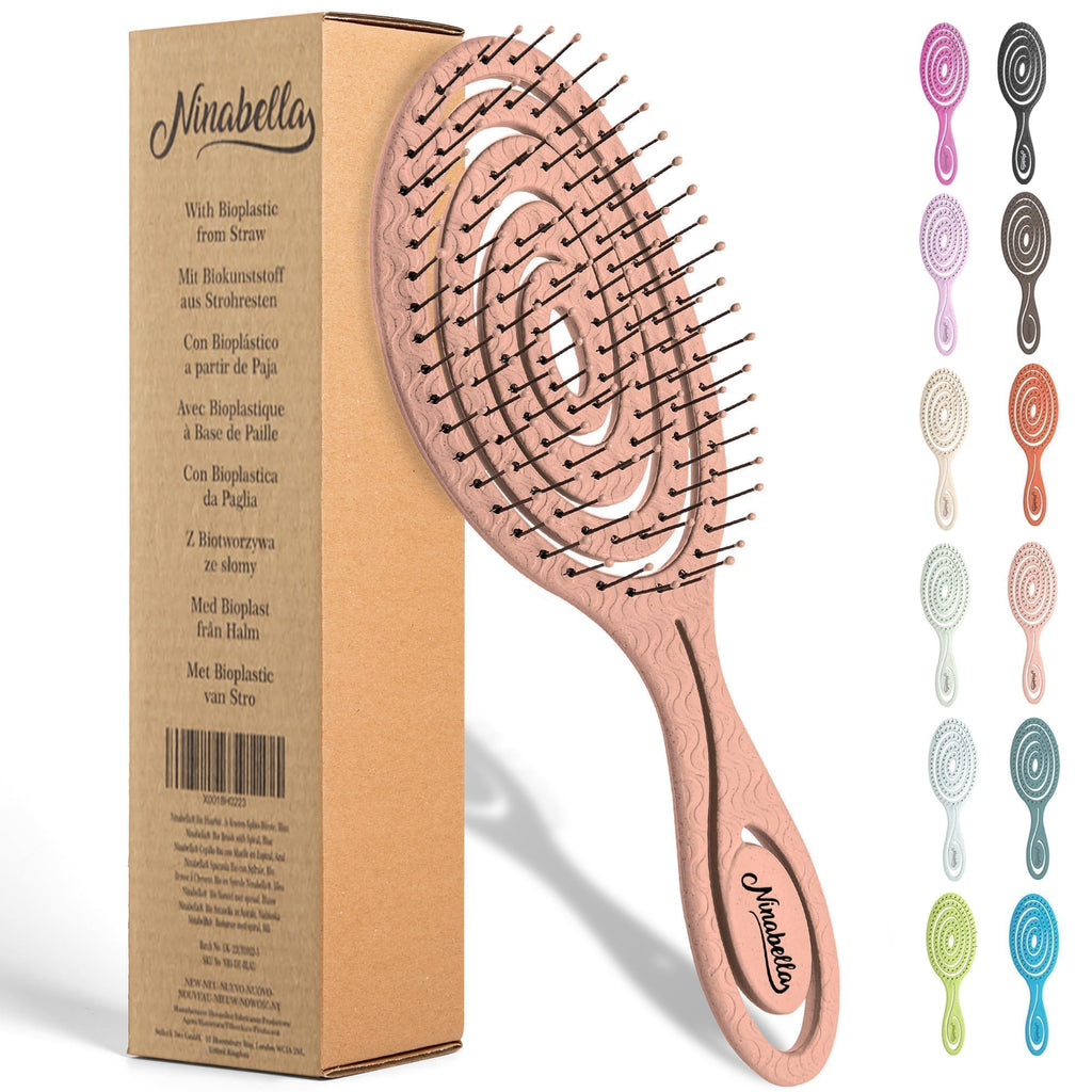 Buy now Ninabella Detangle Hair Brush for Women & Men - Does not Pull - Straightening Brushes for Straight & Curly Hair - Unique Spiral Detangling Hairbrush - Green at indiglob india