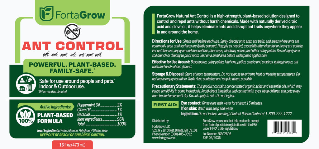 All-Natural Ant Control & Repellent Spray (16oz) – Ready-to-Use Peppermint, Clove & Geraniol Essential Oil Pest Defense – Safe for Indoors, Outdoors, Kids & Pets