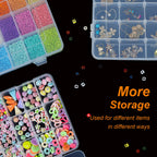 CGCG 3-Pack 18-Grid Clear Plastic Beads Organizer Box 7.9x5.8