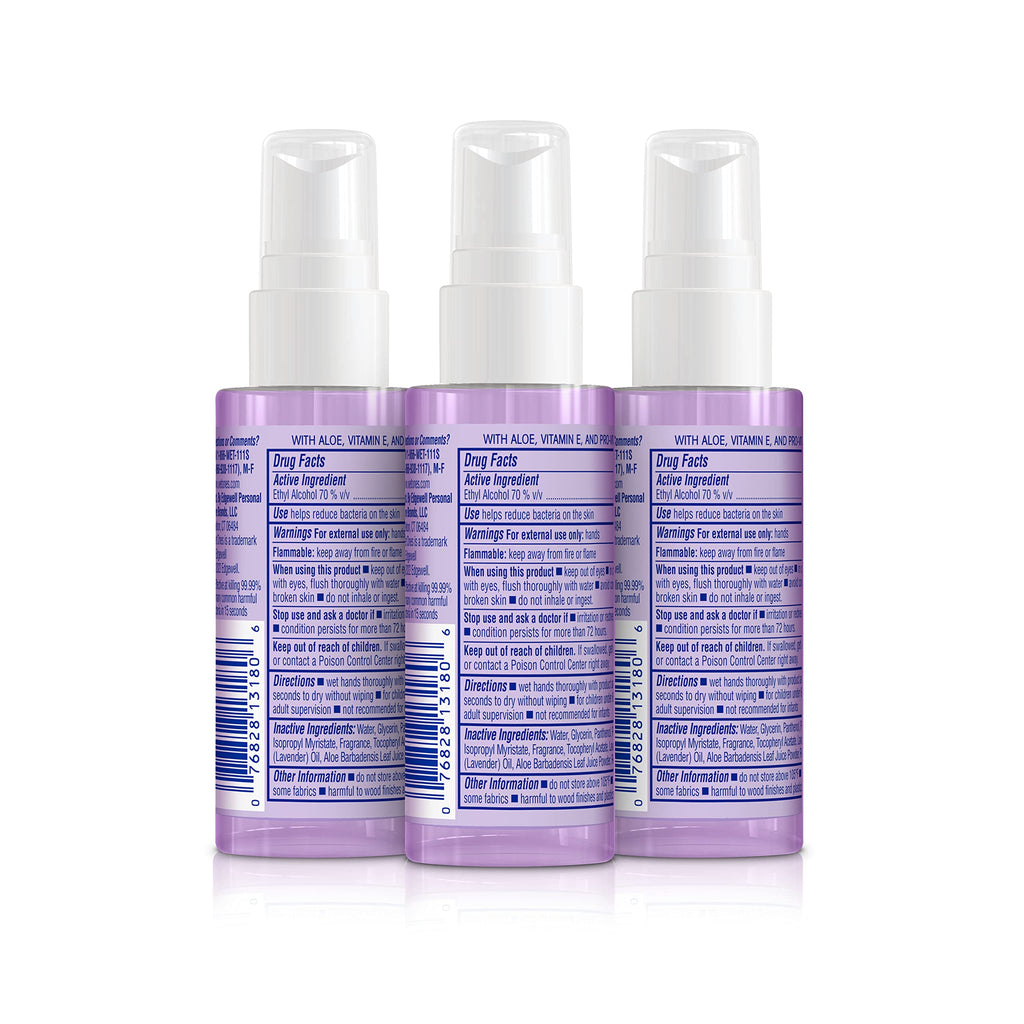 Wet Ones Hand Sanitizer Spray Travel Size, Lavender, 1.95 Fl Oz (3 Pack)