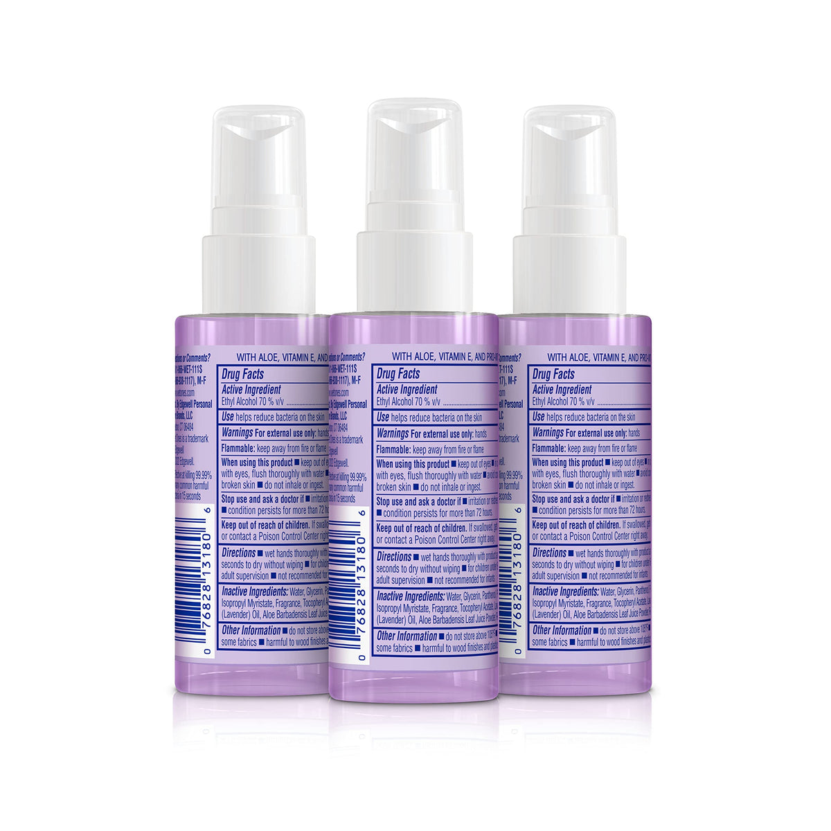 Wet Ones Hand Sanitizer Spray Travel Size, Lavender, 1.95 Fl Oz (3 Pack)