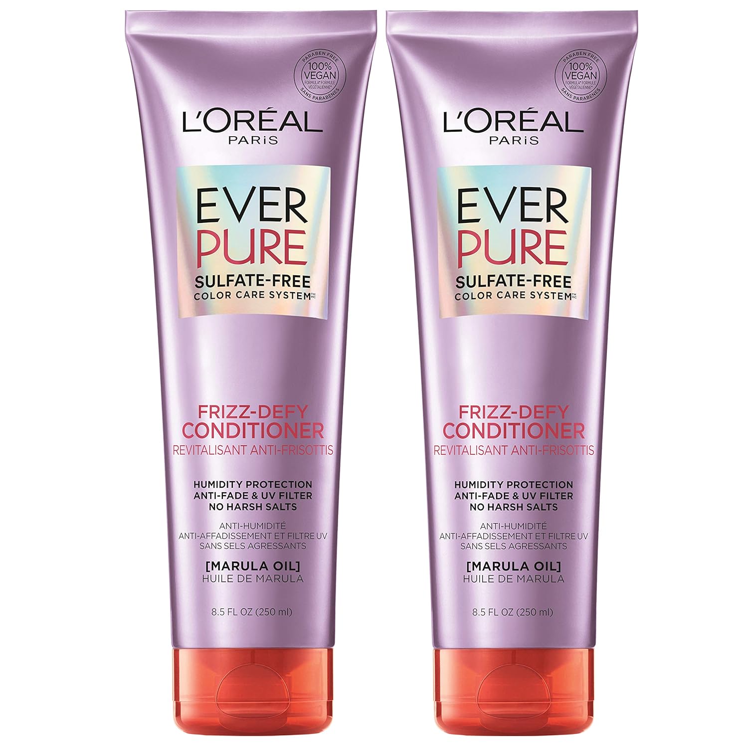 Buy now L'Oreal Paris Sulfate Free Frizz Defy Conditioner, Frizz Control Hair Care with Marula Oil, EverPure, 8.5 Fl Oz (Packaging May Vary) 8.5 Fl Oz (Pack of 2) White at indiglob india