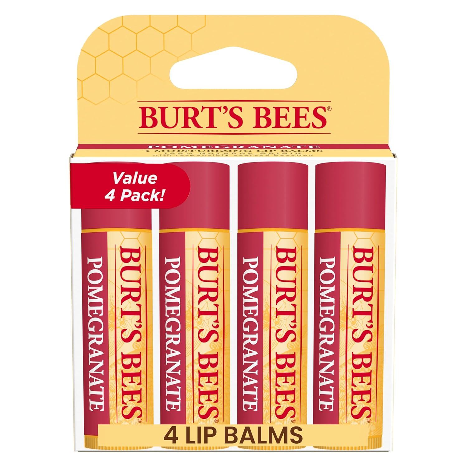 Buy now Burt's Bees Christmas Gifts - Garden Party Lip Balm Set for Stocking Stuffers, With Responsibly Sourced Beeswax, Natural Origin Lip Treatment, 4 Tubes, 0.15 oz. 4 Count (Pack of 1) Pomegranate at indiglob india