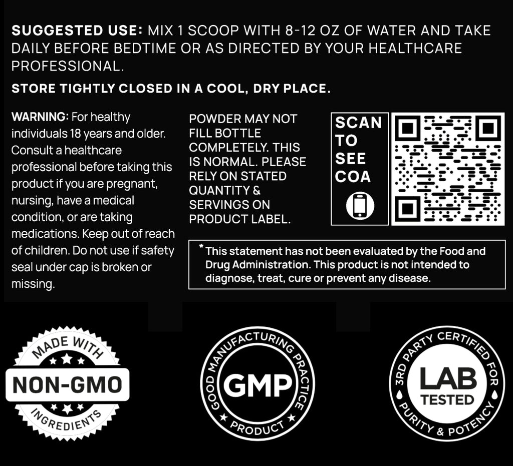 Triple Sleep Magnesium L-Threonate Powder w. Apigenin, L-Theanine + Melatonin - Magtein Magnesium L Threonate Supplement - High Strength Magnesium for Deep Sleep & Calm Natural Sleep Aid for Adults