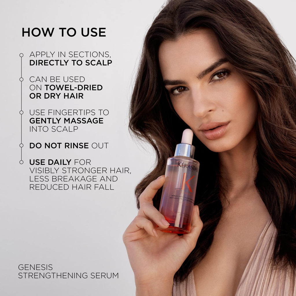 Kerastase Genesis Hair Serum | Daily Strengthening Treatment for Weak or Damaged Hair | Nourishes and Reinforces Hair | Anti-Breakage | Silicone-Free | For Weakened Hair | Serum Fortifiant