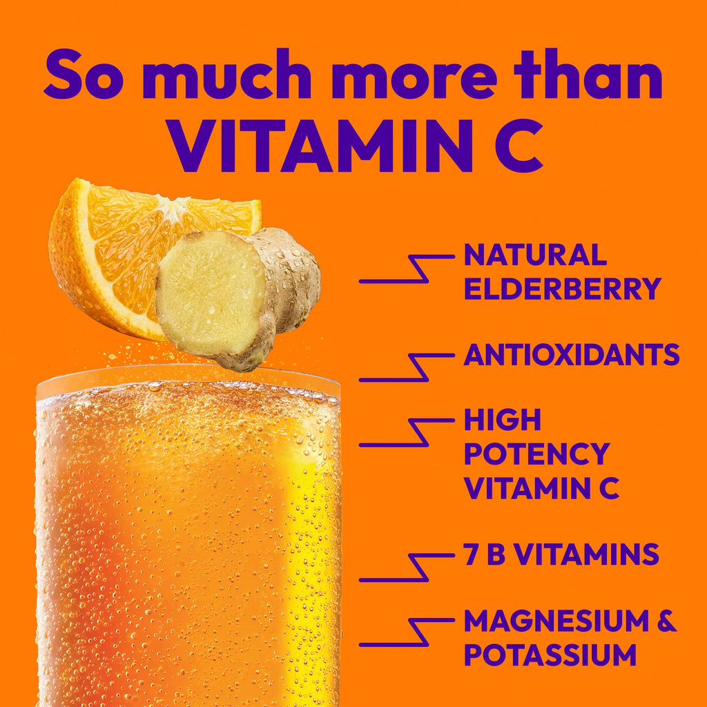 Emergen-C Vitamin C Immune Support Powder, Citrus Ginger, 18 ct | With Turmeric and Ginger, B Vitamins for Energy, Zinc and Manganese, Gluten Free, Caffeine Free