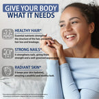 StrongVit Biotin with Hyaluronic Acid, Keratin and Collagen Supplements - 10000mcg for Hair Growth Women and Men - Hair Skin and Nails Vitamins - 60 Capsules