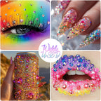 50000+Pcs Rhinestones for Bedazzling Kit 3mm Gems Bedazzler Set | 40 Colors Flat Back Resin Jelly Bedazzled Kits with 3Pcs 10ml B7000 Jewelry Glue for Book Diamond Nail Art, Multicolor