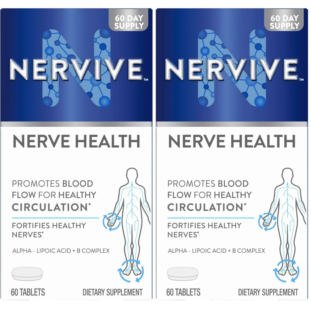 Nervive Nerve Health, Alpha Lipoic Acid, Fortify Nerve Health, Healthy Nerve Function, Healthy Blood Circulation, Supplement, Tablet, 30 Tablets
