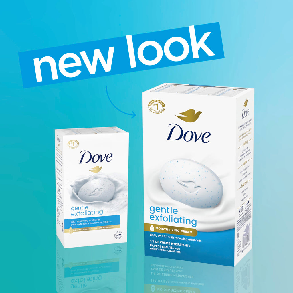 Dove Gentle Exfoliating Beauty Bar Soap , Renewing 8 Count 3.75 oz | For exfoliating care, Helps smooth dull skin, With plant-based cleansers, Sulfate-free