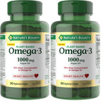 Nature's Bounty Omega 3, Plant-Based Omega 3 Fatty Acid Supplement, 30 Ct