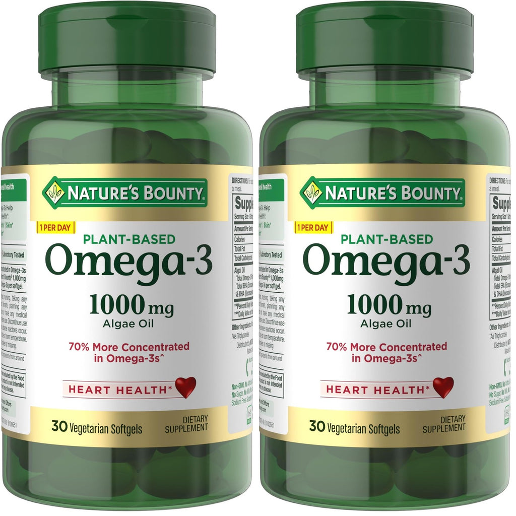 Nature's Bounty Omega 3, Plant-Based Omega 3 Fatty Acid Supplement, 30 Ct