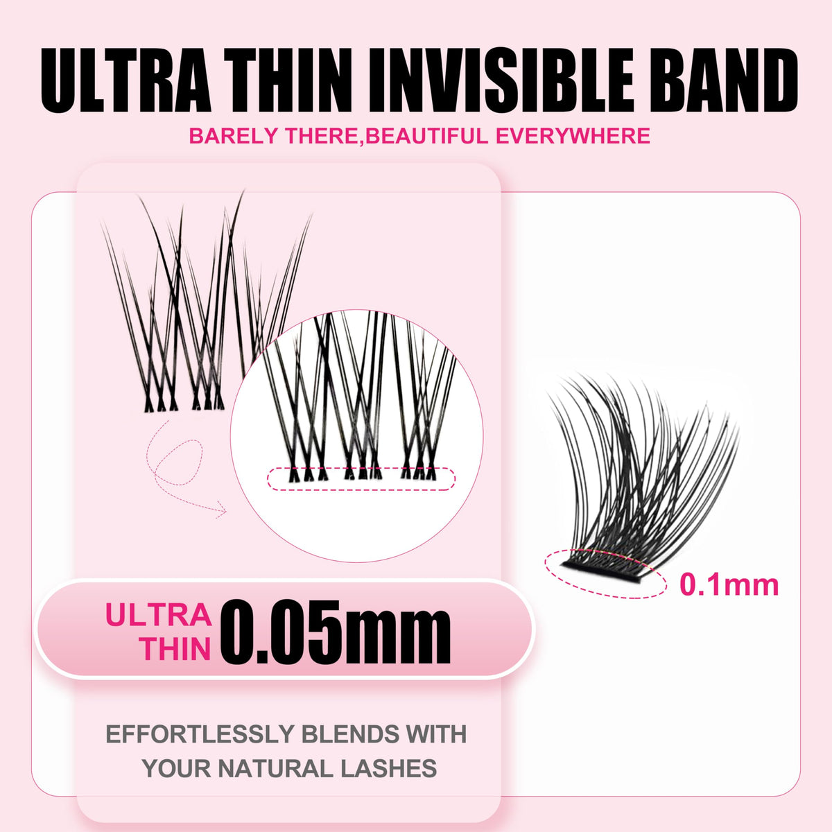 Flare Lashes With Invisible Band DiyNatural Eyelash Extension Kit Bond SealEyelash Glue and Lash Remover Beginner FriendlyIndividual Lashes Waterproof and Long lastingMakeup