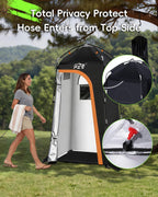 Large Shower Tent, Portable Privacy Tent with Mesh Floor & Carrying Bag