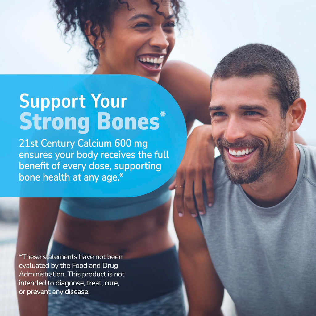 21st Century Calcium 600mg Tablets, Bone Strength Support, 400 Count | Calcium Carbonate, Compare VS. Caltrate® 600, Bone Strength & Density Support, Vegan-Friendly, For Men & Women