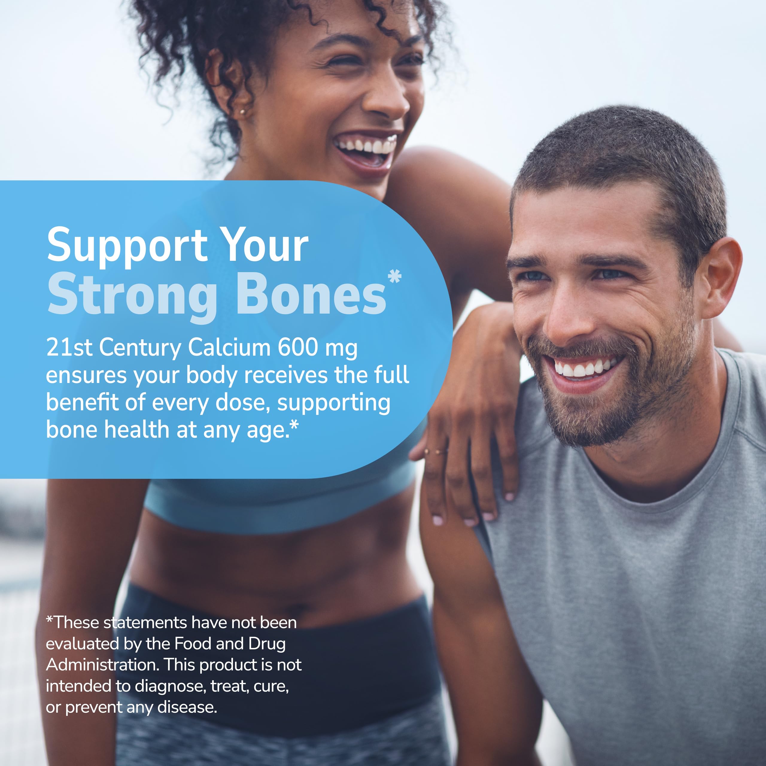 21st Century Calcium 600mg Tablets, Bone Strength Support, 400 Count | Calcium Carbonate, Compare VS. Caltrate® 600, Bone Strength & Density Support, Vegan-Friendly, For Men & Women