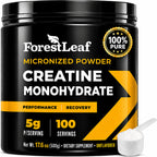 ForestLeaf Micronized Creatine Monohydrate Powder - Maximize Muscle Growth & Strength - Unflavored Creatine for Women and Men - 5G Per Serving - 100 Servings