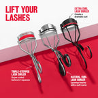 Buy now Revlon Triple-Stepped Lash Curler, Eyelash Lift For a Super-Curled Look in One Squeeze, 3-Tiered Pads for Gentle, Tug-Free Curling, 1 Count at indiglob india