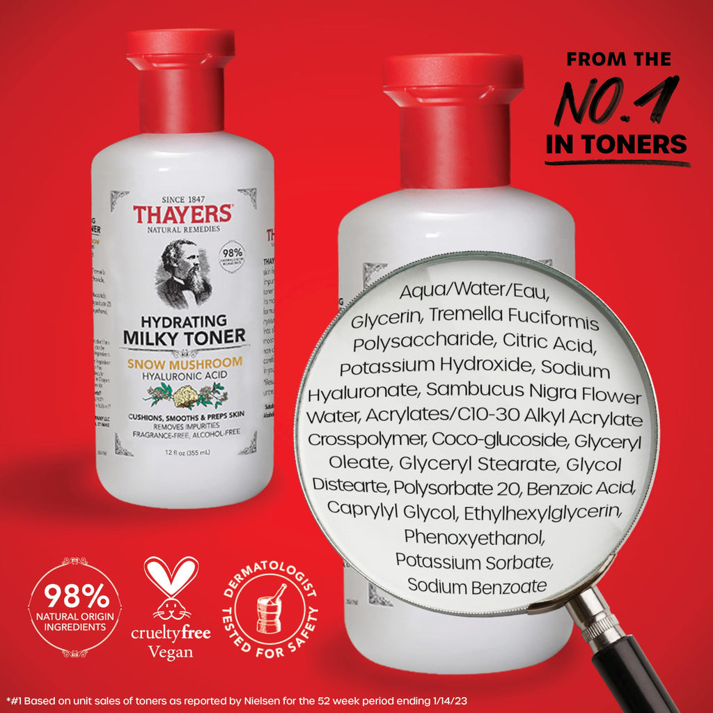 THAYERS Purify & Hydrate Skin Care Set, Rose Petal Face Toner & Milky Toner