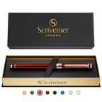 Buy now Scriveiner Black Lacquer Rollerball Pen - Stunning Luxury Pen, Real Gold Plating, Schmidt Ink Refill, Best Roller Ball Gift Set for Men & Women, Professional, Executive Office, Nice Pens at indiglob india