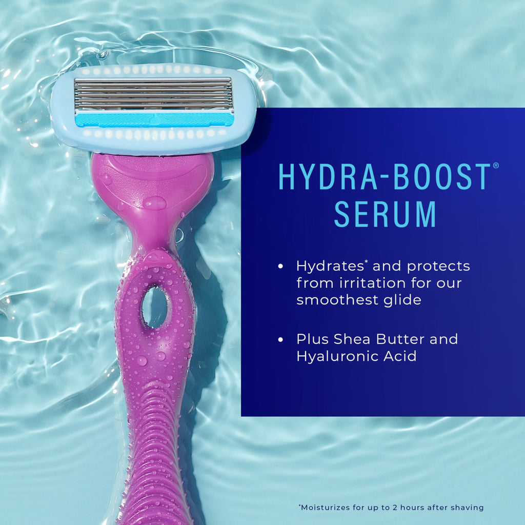 Schick Hydro Silk Moisture Razor Blade Refills, 6 Count | 5-Blade Moisturizing Razors for Women | Womens Moisturizing Razor Refills