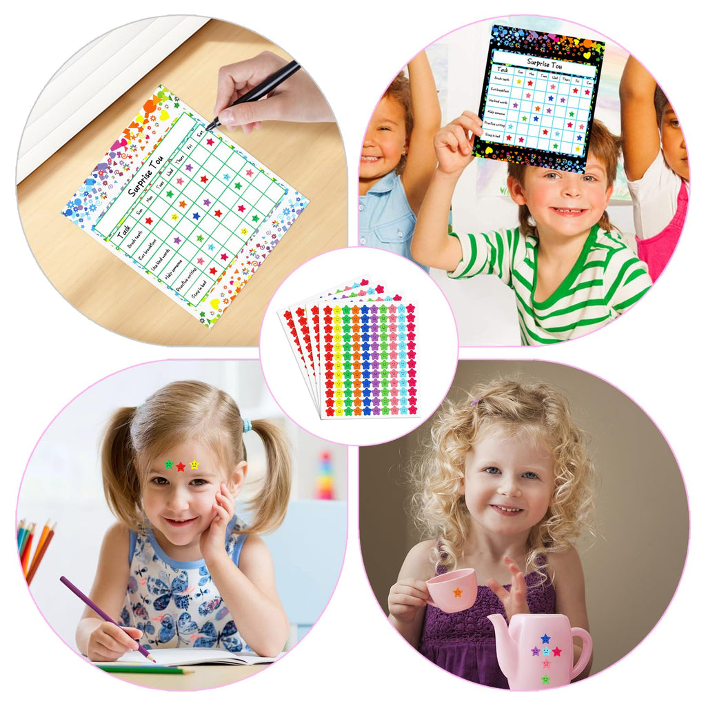Utron 80 Pack Reward Chart for Kids, Incentive Chart Behavior Chart for Kids at Home, 2 Designs with 2160 Star Sticker, Kids Chore Chart, Sticker Chart for Kids Behavior