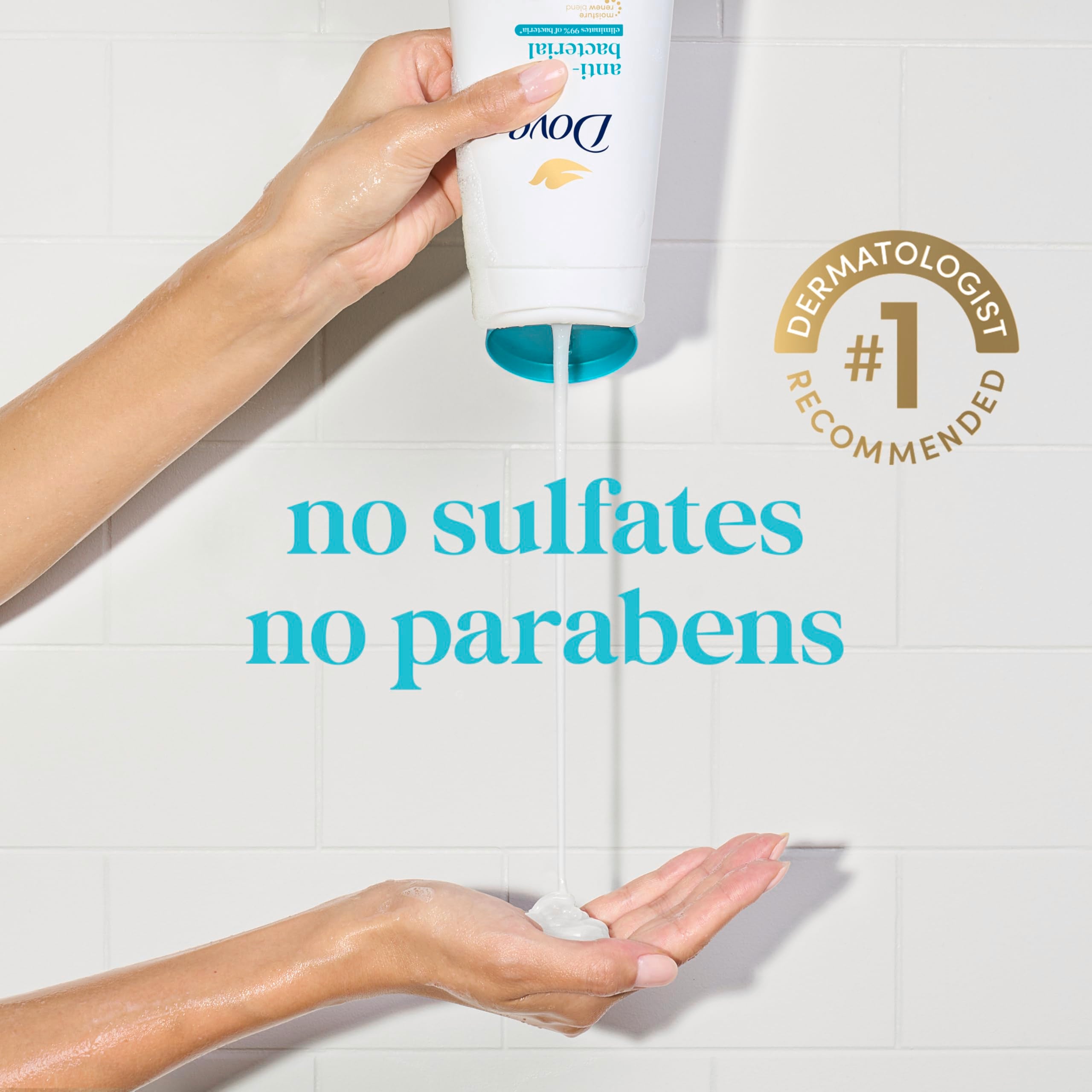 Dove 24hr Lotion Antibacterial Body Wash with Pump, 30.6 oz | Eliminates 99% of bacteria while helping protect skin from dryness and leaving skin soft