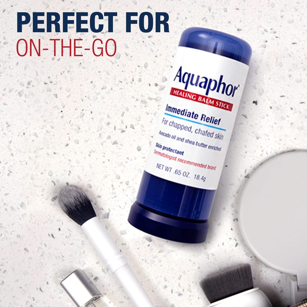 Aquaphor Healing Balm Stick, Skin Protectant, 0.65 OZ | Body Balm Protectant with Avocado Oil and Shea Butter for Chapped or Chafed Skin, Paraben and Fragrance Free