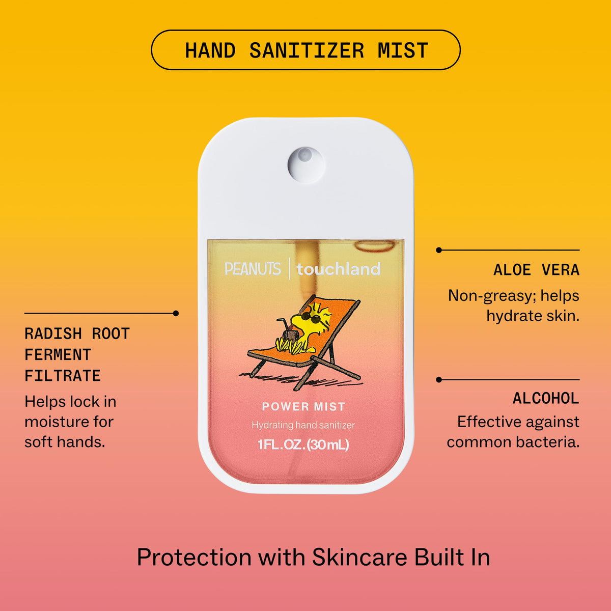 Touchland x Peanuts Hand Sanitizer Spray – 1 FL OZ – Beach Coco