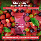 OAKA Protein Gummies, 20g Protein per Day, Zero Sugar, 60 Gummies