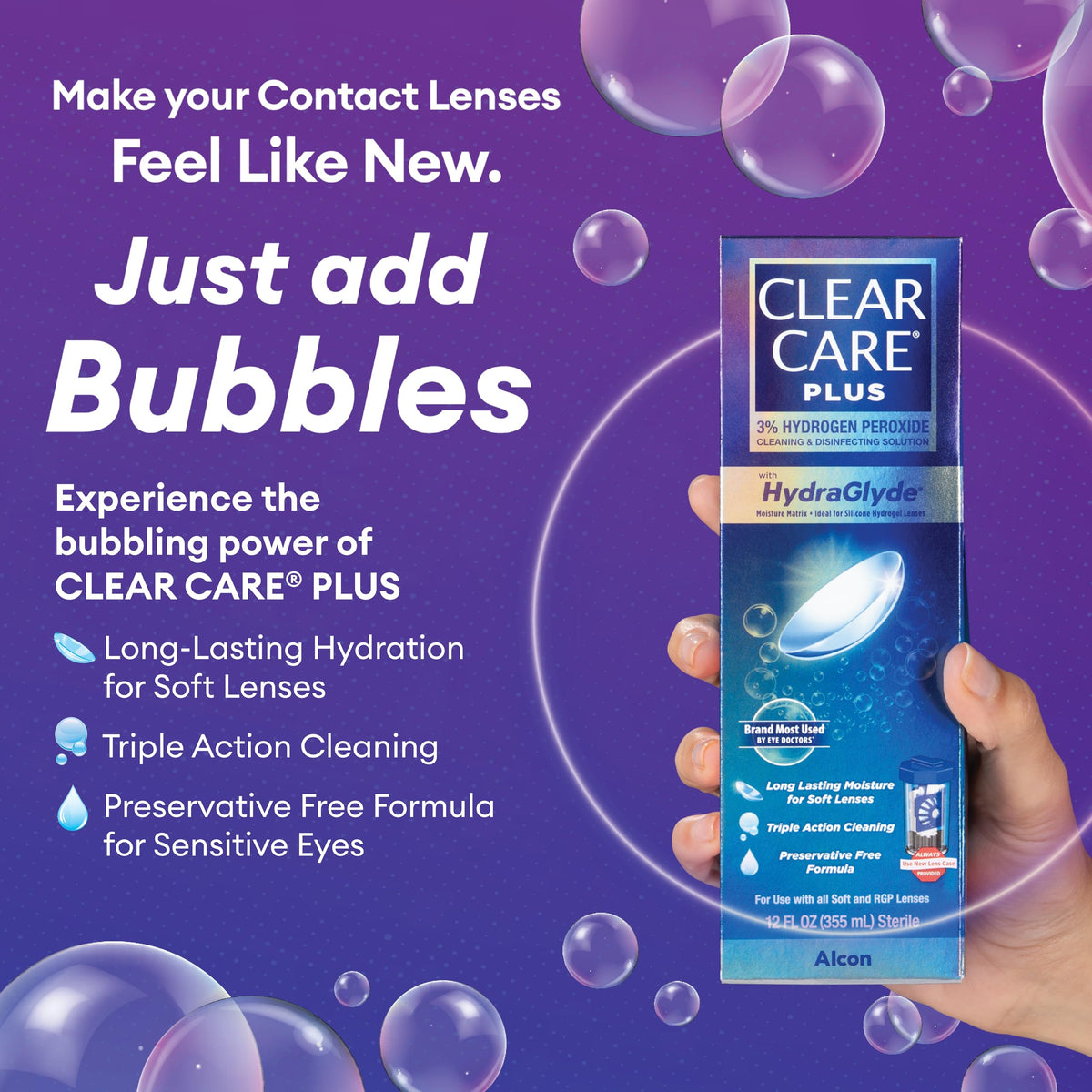 CLEAR CARE Plus Cleaning & Disinfecting Contact Lens Solution, 12 Oz 1 Pack