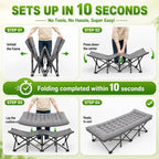 Aoran Camping Cot for Adults 28" Extra Wide,Portable Cot Bed with Mattress,Heavy Duty Camp Sleeping Bed for Camping,Travel,Home and Office Nap,Max Load 450 LBS