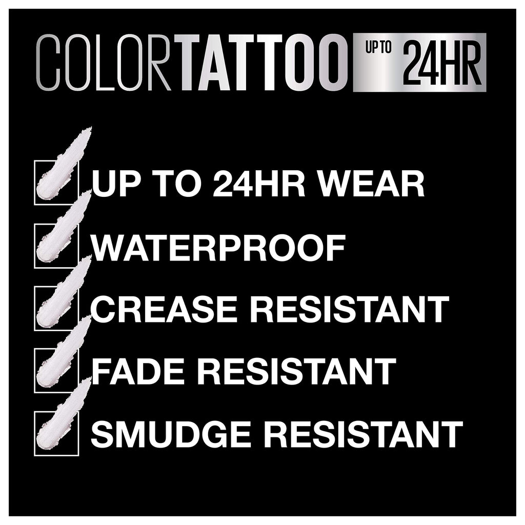 Buy now Maybelline New York Color Tattoo 24 Hour Longwear Cream Eyeshadow Makeup, Front Runner, 1 Count at indiglob india