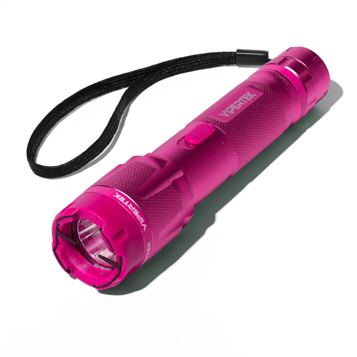 VIPERTEK VTS-T03 Aluminum Stun Gun for Self Defense Rechargeable with LED Flashlight, Pink