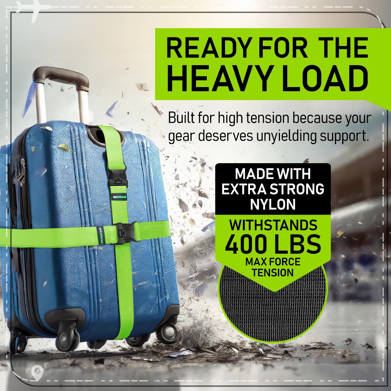 Buy now Untethered Luggage Straps | TSA-Approved Suitcase Belts with Heavy-Duty Buckles. Secure Adjustable Travel Accessories for Checked Bags. 4-Pack at indiglob india