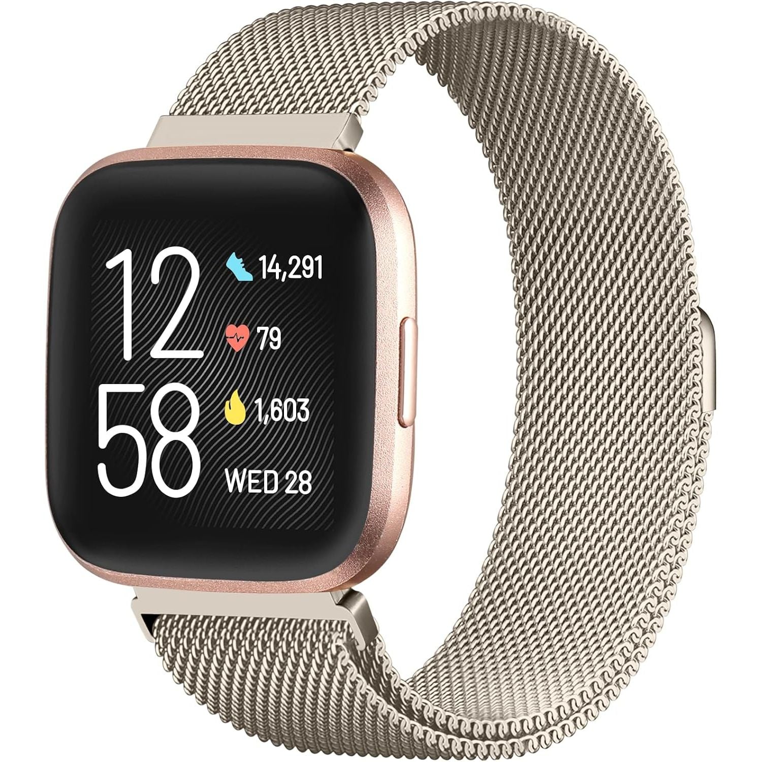 Buy now ZWGKKYGYH Metal Bands Compatible with Fitbit Versa 2/Versa Lite SE/Versa Band for Women Men, Royal Gold, Small S: 5.5" - 7.5" Champagne at indiglob india