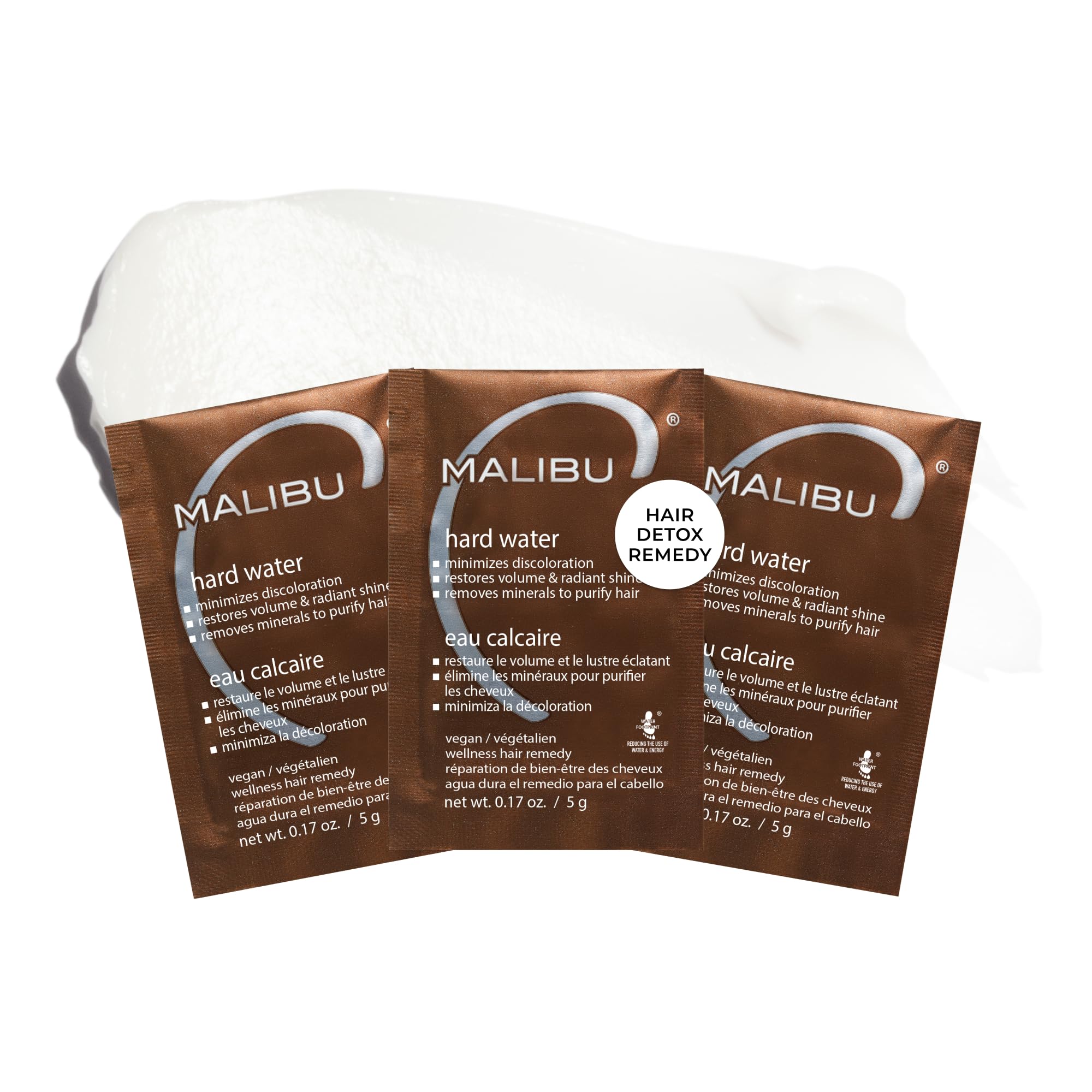 Malibu C Hard Water Wellness Hair Remedy - Removes Hard Water Deposits & Impurities + Restores Volume and Radiant Shine with Vitamin C Complex (1 Packet)
