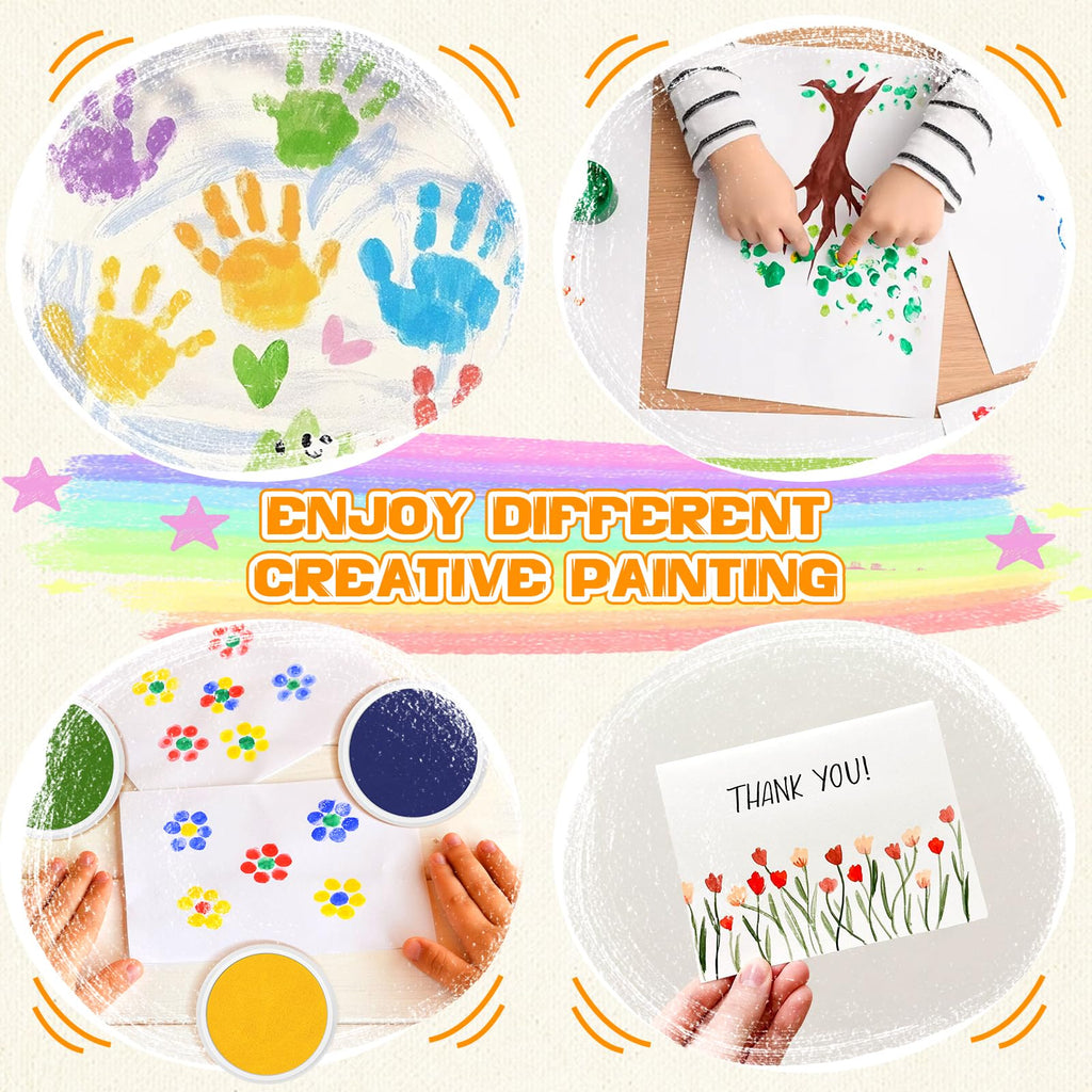 Ink Pad Pads for Rubber stamps, 7"Stamp Pad with 8 Colors for Kids